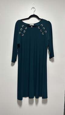 Ivy Road Teal Midi Dress 3/4 Sleeves Size XL